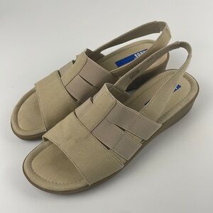 Keds | Beige Canvas Open Toe Slip On Sling Back Comfort Sandal Shoe Size 8